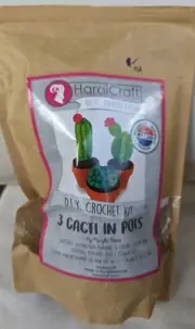 NEW Hardicraft 3 Cacti In Pot DIY Crochet Kit Maryke Boone Sewing Set Cactus NIP
