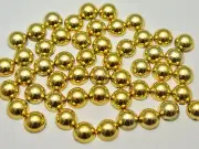 200 Metallic Gold Flatback Round Half Pearl 8mm Scrapbook Nail Art Craft