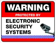 SECURITY PROTECTION AND SURVEILLANCE WARNING SIGN Outdoor Alupanel UV protected