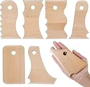 7pcs Pottery Foot Shaper Tools Beech Wood Pottery Trimming Tools Professional Pottery Profile Rib Bundle Foot Shaper Clay Foot Shaper Tools Pottery Tool Set Clay Modelling Sculptor Tools