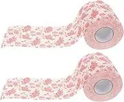 GOOHOCHY 2pcs Floral Toilet Paper Rolls Printing Napkins Bathroom Decorative Napkin Paper Rose Toilet Paper for Weddings Holiday Celebrations