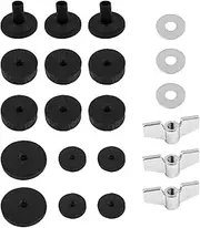 JIAYUYUARPY 21 pieces cymbal replacement accessories Cymbal felt drum hardware pack cymbal clutch Felt cymbal cup Felt cymbal sleeve with base nut and cymbal washer(Black)