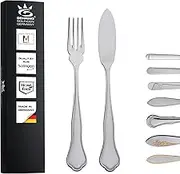 Solingen GEHRING Chippendale Fish Cutlery - Fish Knife & Fish Fork | Made in Germany, Stainless Steel 18/10, Set for 6 People, 12 Pieces