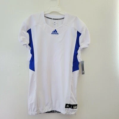 Adidas Techfit Hyped Football Jersey White/Blue AZ9298 Men's Size Large NWT