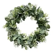 Eucalyptus Wreath Farmhouse Decor, Green Wreath Front Door Farmhouse Artificial Wreath Spring Green