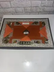 Vintage Old Bleach Irish Linen Hand Printed Place Mats Napkins Retro 70s Boxed