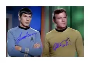 Star Trek A4 Shatner & Nimoy (1) signed mounted poster. Choice of frame.