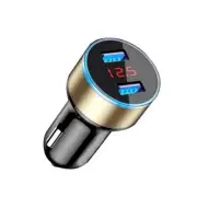 USB In Car Dual Charger Cigarette Lighter Adapter LED Voltmeter For All Phones (for: Smart)