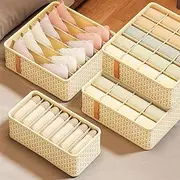 Underwear Organizer Dividers,53 Cell Sock Drawer Organizer 4PCS Foldable Underwear Storage Organiser Collapsible Draw Organizer for Clothes, Bra, Sock, Ties