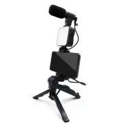 Mobile Phone Tripod Kit with Microphone LED Fill Vlog Video Making Kit for2822