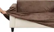 Sherwood Home Premium Snowflake Woolen Sofa Cover 3 Seater High Stretch Fit Anti-Slip Anti-Wrinkle Removable Machine Washable Protector Couch Slipcovers Cloth - Light Leather