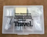 Office Supply Travel Kit Portable Case comes with mini stapler, staples, etc..
