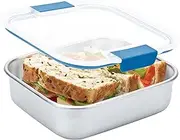 Smash 33063 Microwave Safe Stainless Steel Lunch Box, 600 milliliters, Blue