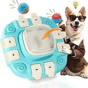 Interactive Dog Toys，3-in-1 Dog Puzzle Toys with 2 Levels，2 Squeaky Pet Balls and 4 Anti-Slip Pads, Dog Treat Puzzle Dispensing Slow Feeder for Training & Fun Feeding, Keep Healthy and Improve IQ