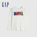 GAP 男童裝 GAP X MARVEL漫威聯名 漸層風格圓領長袖T恤-白色(657912)