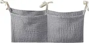 Baby Bedside Bag | Nursery Portable Bedside Bag Diaper Crib Organizer,Cotton Multiple-Use Baby Bedding Organizing Bag with 2 Pockets for Nappy