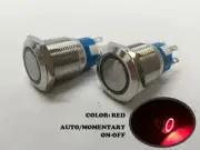 2 of MARINE BOAT SS304 RED LED FLUSH LIGHT AUTO ON-OFF PUSH SWITCH RING BUTTON