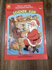 1990 Western Golden Santa and The Snowland Sprites Sticker Fun Coloring Book