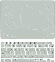 Laptop Cover Compatible with New MacBook Air 13 inch with Retina Display Touch ID Model M1 A2337 A2179 A1932 Released in 2020 2019 2018, Protective Hard Shell Case & Keyboard Cover, Light Green