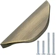 Amazon Basics Modern Finger Drawer Pull, 7.8cm Length (3.2cm Hole Center), Antique Brass, 10-pack