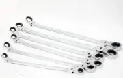 6pc Extra Long Flexible Double End Ratchet Ring Spanner Wrench Set Metric