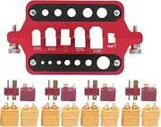 Universal RC Car Vehicle Model Welding Station Soldering Tool with XT60 T Plug Set Adjustable Nuts Black Insulation Layer for RC Car Enthusiasts Red Metal 11 x 6 x 1.5cm