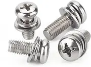 Square Nuts Bolts, 10-50pcs M1.6 M2 M2.5 M3 M4 M5 M6 M8 304 Round Pan Head Screw Flat Washer Spring Gasket Assemble Bolt