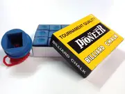 Pool Snooker Billiard Cue Tip Table Blue Chalk + Blue Chalk Holder