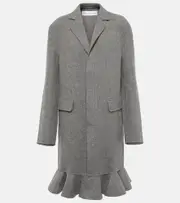 [JW Anderson] JW Anderson Ruffled wool blend coat UK 10 grey