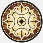 Lawn Table Top with Heritage Art Black Marble Coffee Table for Cafeteria Decor