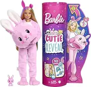 Barbie Cutie Reveal Doll, Bunny Plush Costume, 10 Surprises Including Mini Pet & Color Change
