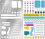 UNICRAFTALE Metal Stencil for DIY Journaling Lines Lists Banners Square Planner Stencil Stainless Steel Painting Stencils Dot Journal Stencils for DIY Diary Templates for Drawing Notebook Scrapbook