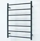 Radiant Heated Towel Ladder 600mm x 800mm 7 Bar Clothes Rail Matte Black BRTR01