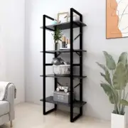 4-Tier Book Cabinet Grey 60x30x140 cm Engineered Wood