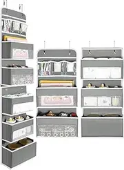 BLAZDEVE 6-Shelf Over the Door Organiser, 1 Split Into 2 Hanging Storage Organiser, Foldable Hanging Organizer Door Hanger Storage for Towels, Toys, Liquid Soap, Households etc