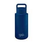 frank green Ceramic Reusable Bottle (Grip Finish) with Grip Lid - 34oz 1,000ml - Deep Ocean
