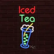 NEW "ICED TEA" w/LOGO VERTICAL 30x12 INCH LED FLEX WINDOW/WALL INDOOR SIGN 31578