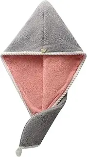 Thickened Double Layer Hair Drying Cap Wipe Hair Quick Drying Towel Shower Cap Ultra Absorbent Hair Dryer Caps(Gray)