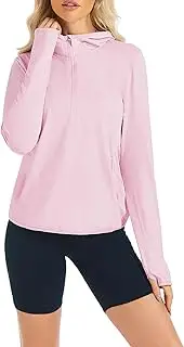 [MIUDOLLS] Women's UV Sun Protection Long Sleeve Shirt Lightweight 1/4 Zip Hoodie Workout Hiking Athletic Jackets
