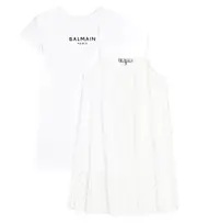 [Balmain Kids] Balmain Kids Polka-dot cotton jersey dress Y 8 white