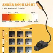 Amber Book Light Mini USB Led Rechargeable Flexible Night Light Clip-On Desk La