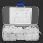 350pcs White Nylon Flat Washers Set: M2-M8 Sorted by Size in Box