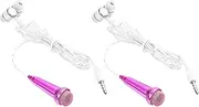 uxcell 2Pcs Mini Microphone Tiny Microphone Portable Microphone Mini Mic with Earphone for Singing Voice Recording Video for Phone Computer Notebook Rose Red
