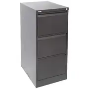GO 3 Drawer Filing Cabinet Black