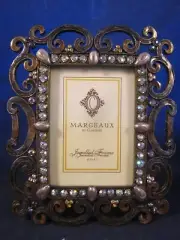 CONCEPTS Margeaux Enamel Frame for 2.5" x 3.5" Picture Jeweled Purple/ Brown NEW