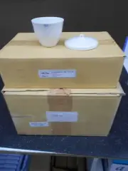 LAB ZAP PORCELAIN 250mL TALL FORM CRUCIBLE WITH LID 3769-77 BOX OF 24