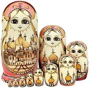 Creative Surprise Gift 10 Layers of Russian Nesting Dolls Cute Matryoshka Creative Matryoshka Dolls Children’s Birthday Christmas Halloween Gifts。 Safe and Tasteless (Color : Pink)