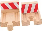 2pcs Wooden Train Stop Track Railway Track Blocks for Creative DIY Play Safe Wooden for Train Scene Models and Imaginative