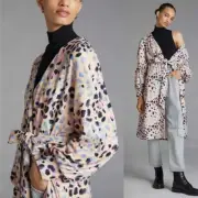 Anthropologie Spotted Duster Kimono Jacket Hutch Leopard Print Free People Sz. S