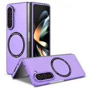 For Samsung Galaxy Z Fold 5 Magsafe Magnetic Wireless Charging Shockproof Case Cover (Purple)